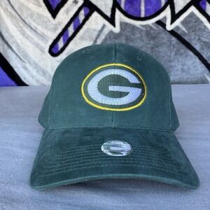 VINTAGE Logo 7 Green Bay Packers Hat Cap Strap Back Green NFL Football Logo Mens